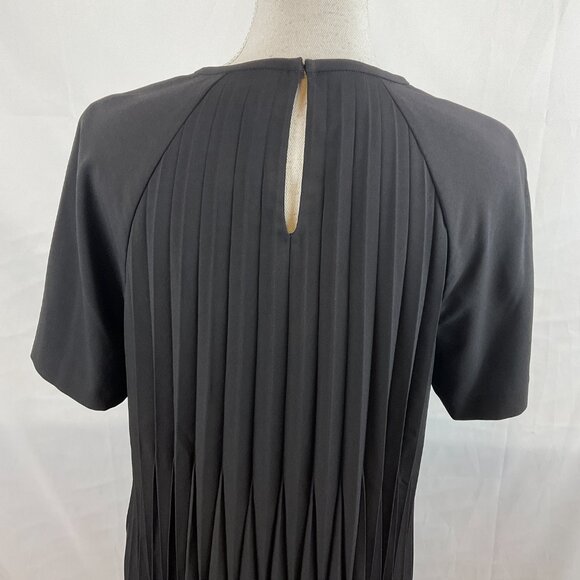 Kate Spade Pleated Crepe Top L Rose-Colored Glasses Black Short Sleeve New NWT - Picture 8 of 10